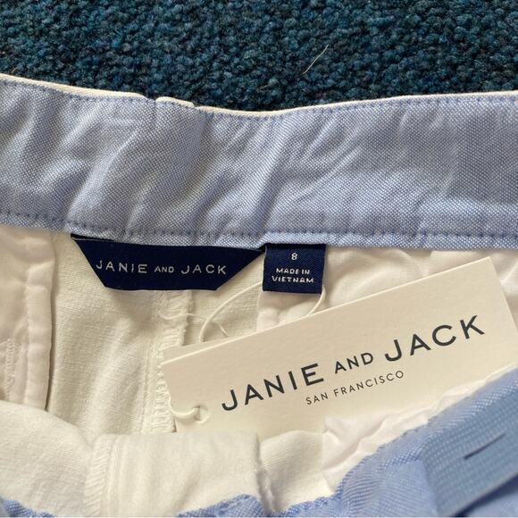 NWT Janie and Jack Twill Pants White Boys Size 8 - Picture 7 of 12